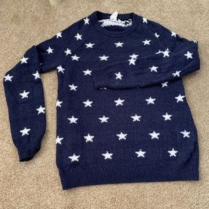 H&M Star ⭐️ Print Navy Sweater